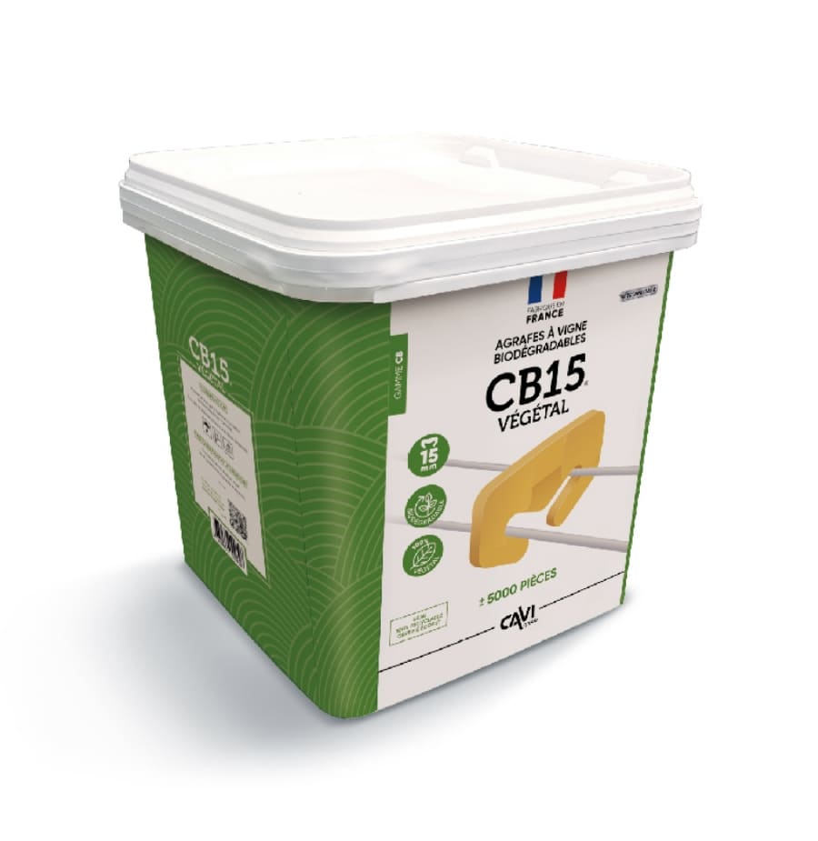 Seau CB15 de CAVI Group illustrant un packaging pro codé avec pictogrammes explicites