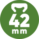 Picto gramme pour illustrer la taille de 42mm pour les packagings des agrafes à vignes de Cavi Group