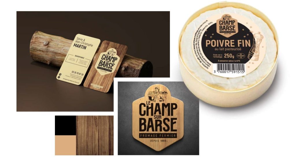 Idée de piste créative pour l'identité de marque de Champ sur Barse dans le cadre de sa refonte de logo et branding global
