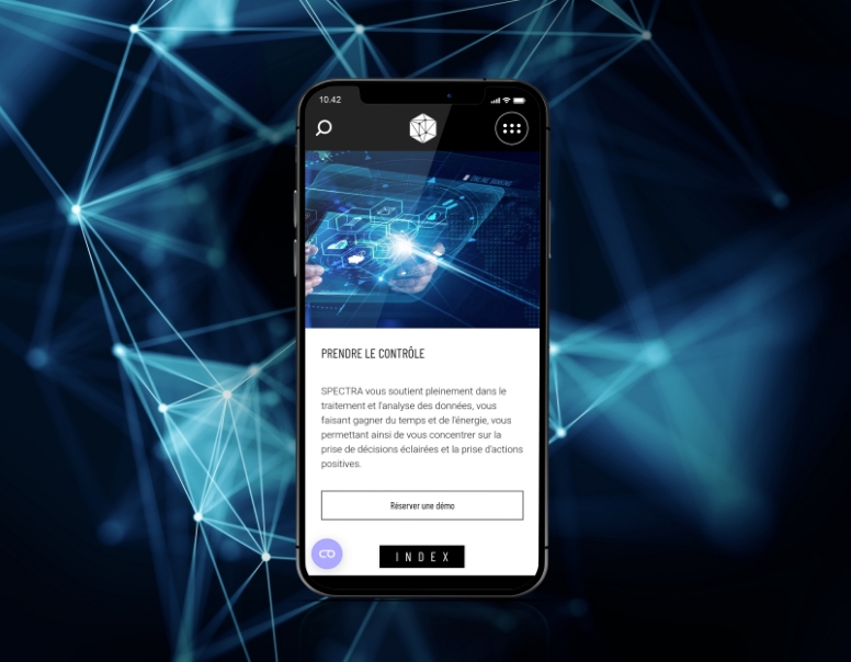 Version mobile du site Oppscience avec navigation pensée pour une expérience immersive autour de l’IA