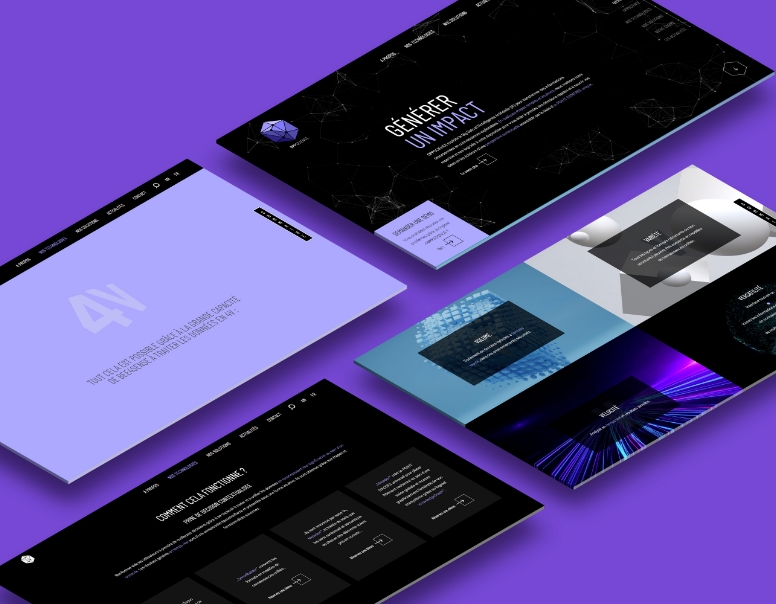 Mockup de présentation des interfaces web du nouveau site d' Oppscience