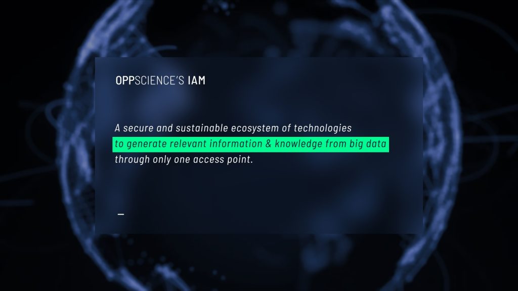 Ecran provenant d'un motion design réalisé pour Oppscience dans le cadre d'un salon spécialisé sur l'IA