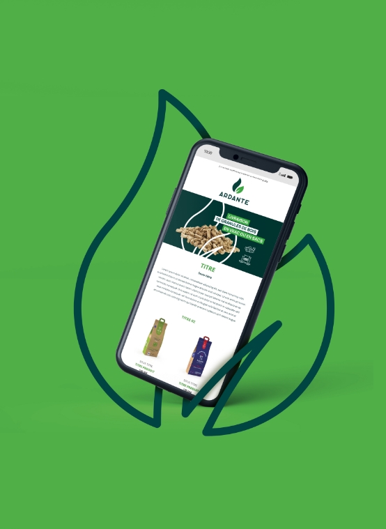Mockup présentant l'identité digitale de la société Ardante