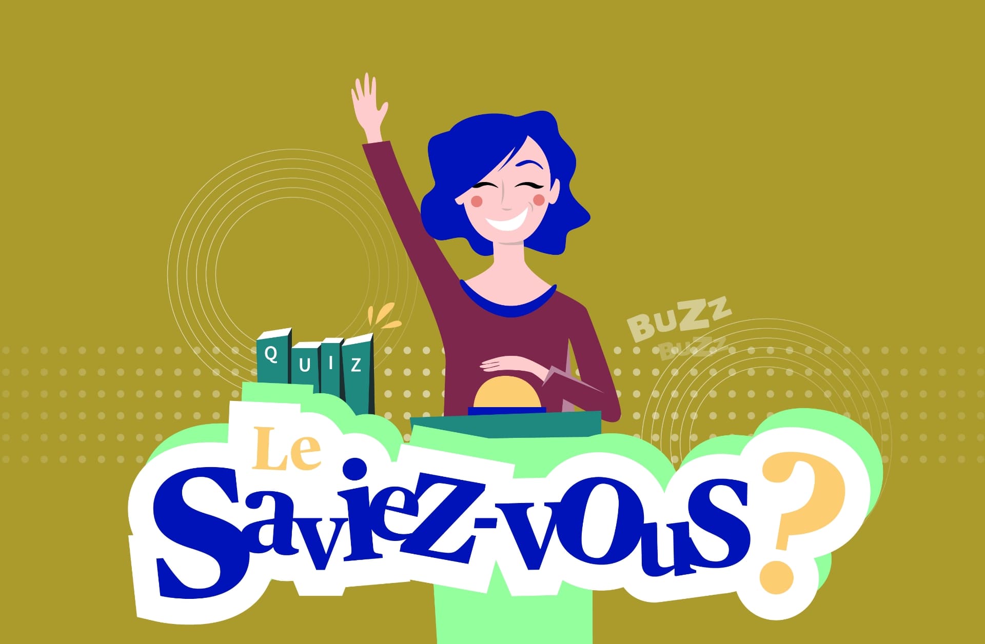 Illustration pédagogique de type quiz, utilisée pour sensibiliser les collaborateurs AXA aux outils numériques interne