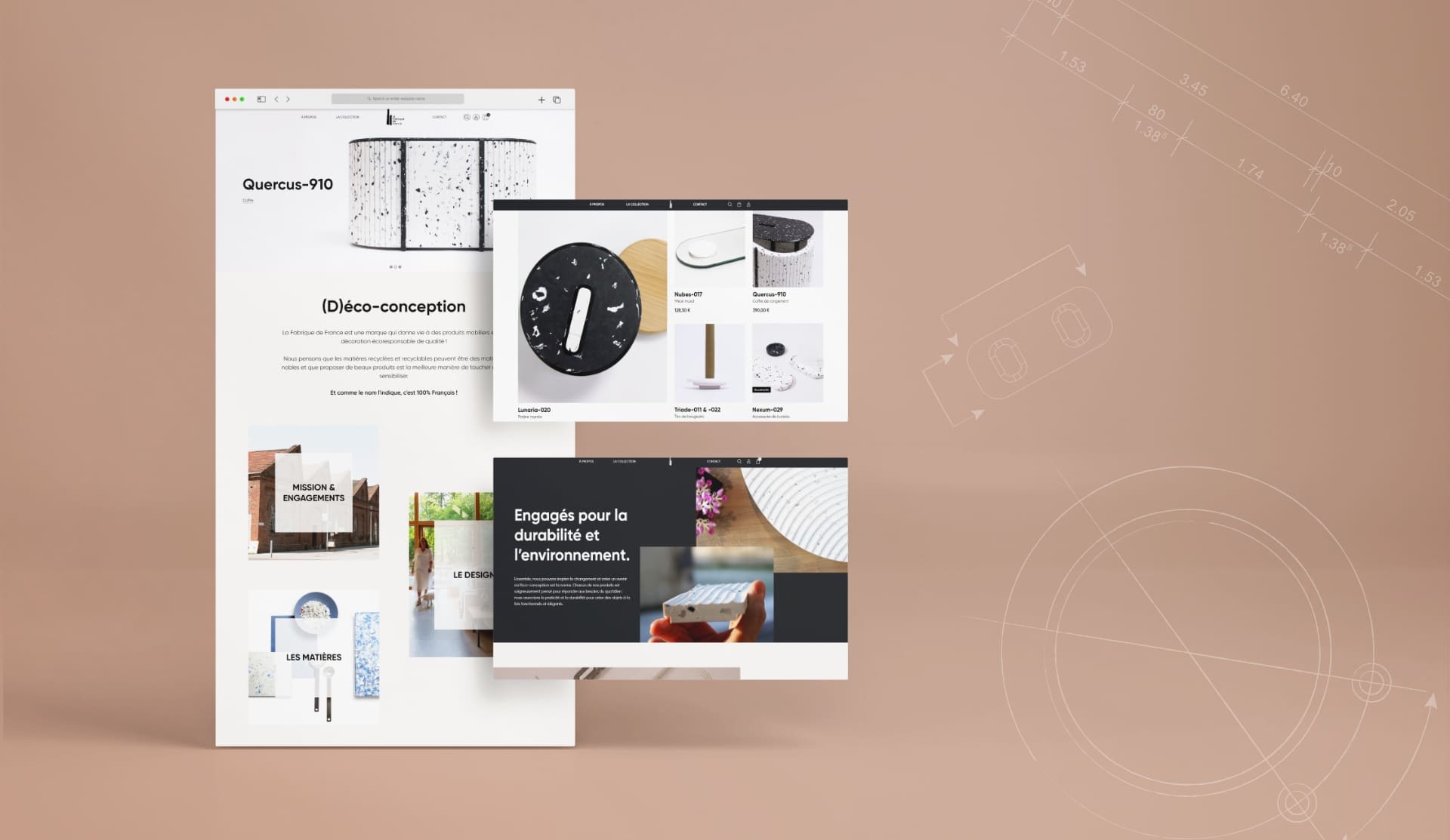 Vue globale du site e-commerce La Fabrique de France, identité visuelle soignée et storytelling engagé