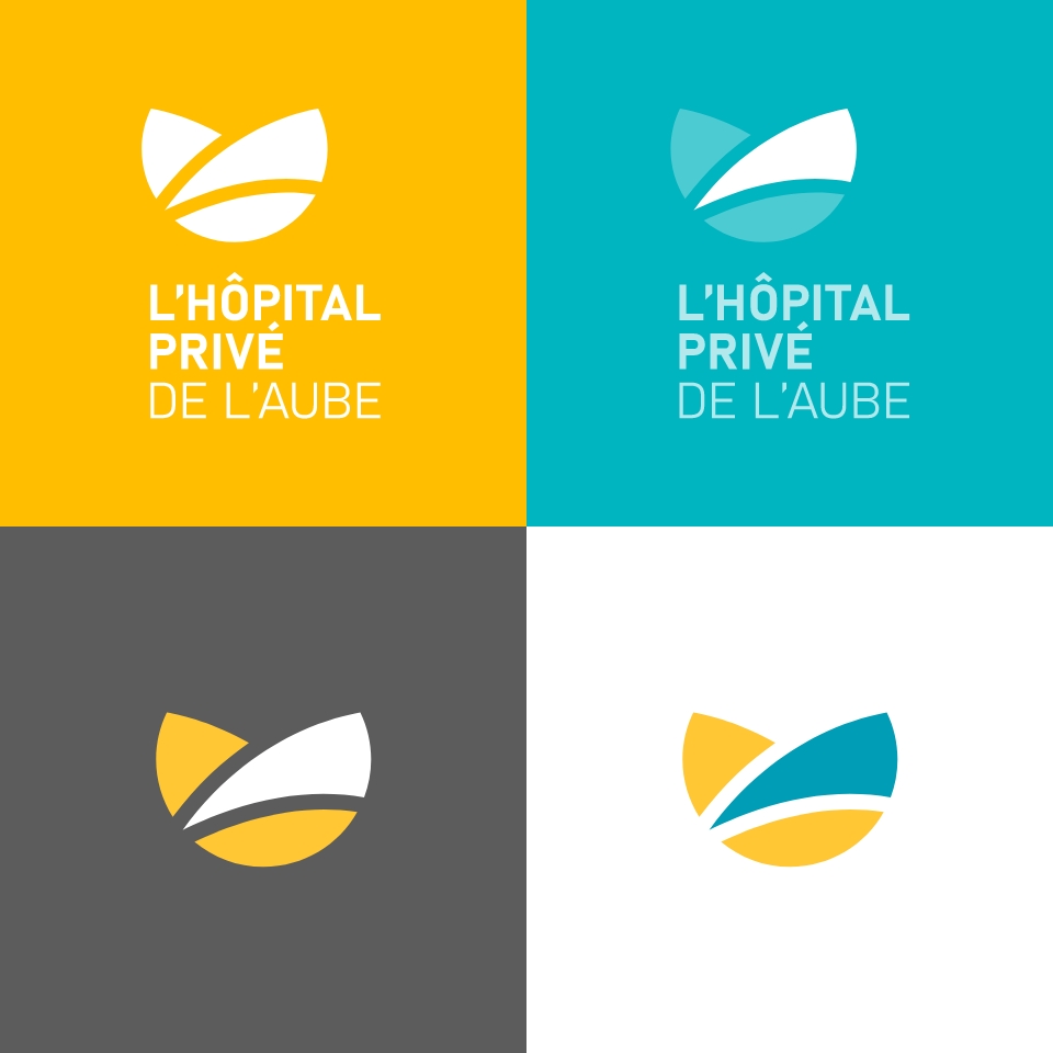 Déclinaisons graphiques du logo dans le système de communication visuelle de l’établissement