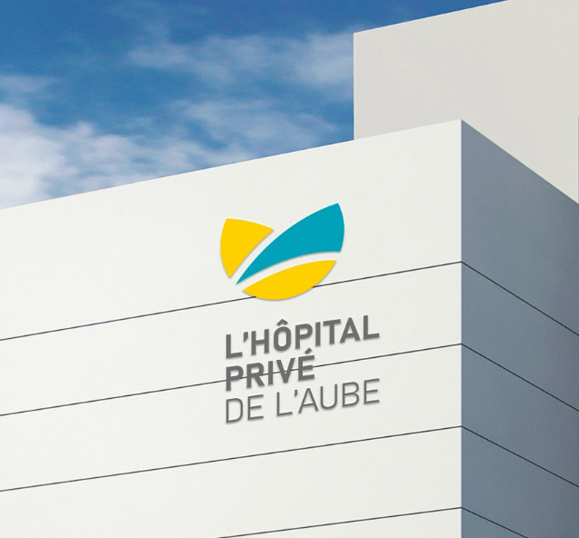 Enseigne extérieure de l’Hôpital Privé de l’Aube dans un univers visuel cohérent