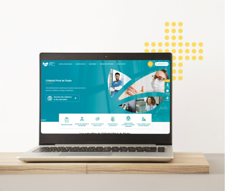 Site internet réalisé dans le cadre de la communication visuelle hôpital privé