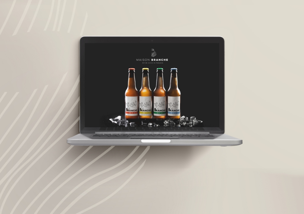 Mockup du site vitrine de Maison Branche avec mise en valeur du savoir-faire traiteur