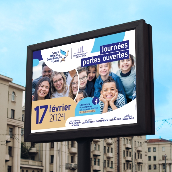 Signalétique Soeurs Oblates de Saint-François de Sales – campagne d’affichage urbain pour les portes ouvertes 2024