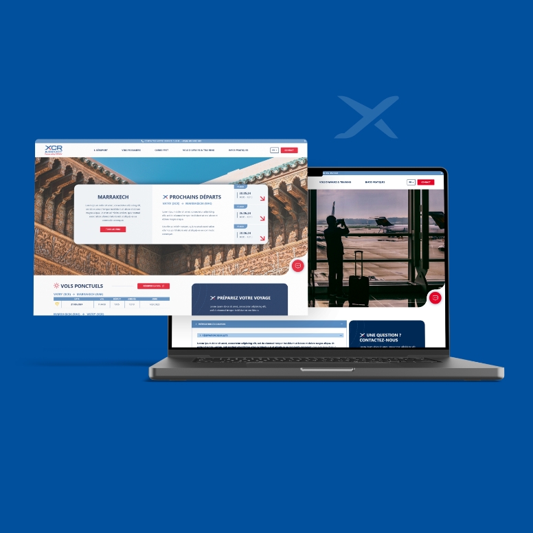 Aperçu du site XCR Airport optimisé pour tous les appareils, adapté aux besoins des différents utilisateurs