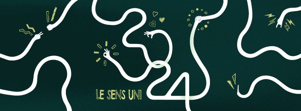 Illustration de notre campagne #LeSensUni représentant un jeu de mains qui se rencontrent et qui interagissent entre elles