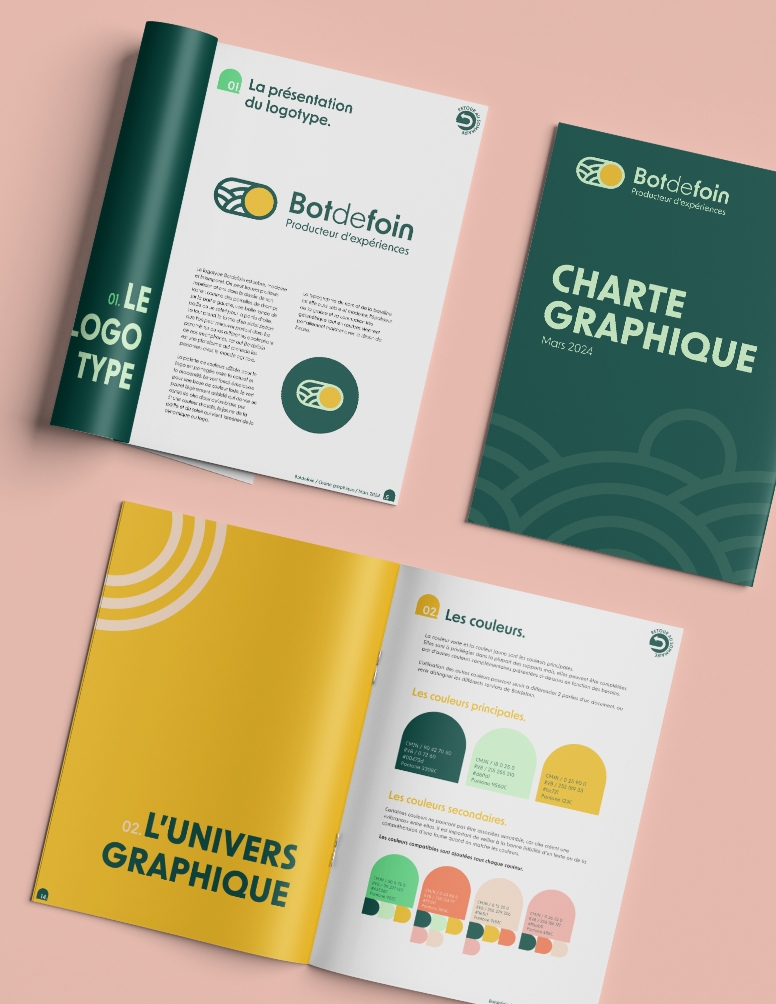 Charte graphique de Botdefoin : univers coloré, agriculture connectée et identité forte