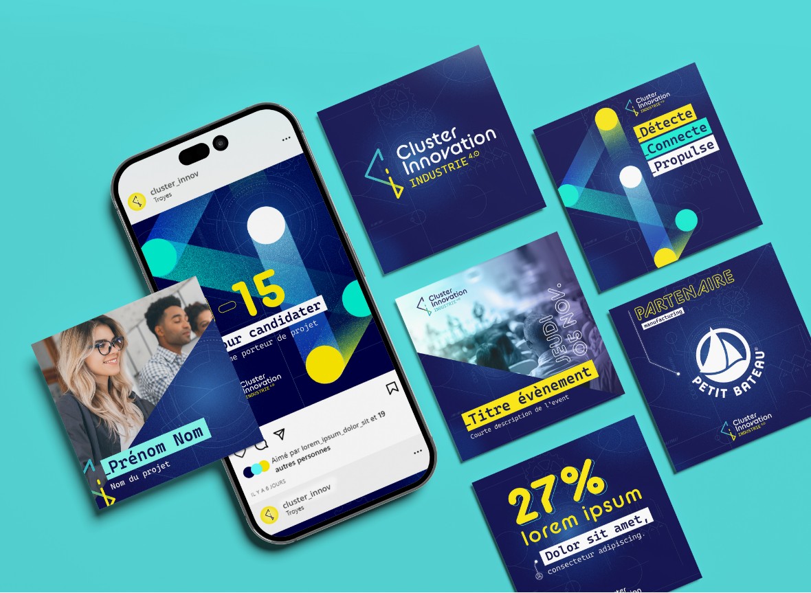 Charte graphique digitale pour les réseaux sociaux des Cluster Innovation