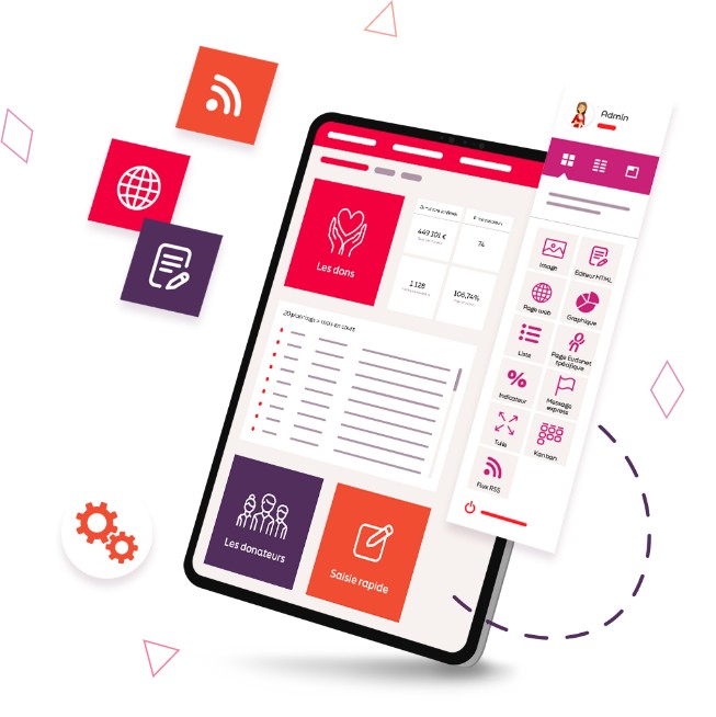 Modules CRM et calendrier illustrant la version multilingue du site Eudonet à l’international