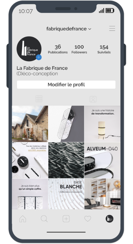 Contenu Instagram de La Fabrique de France illustrant une ligne éditoriale différenciante dans le e-commerce responsable