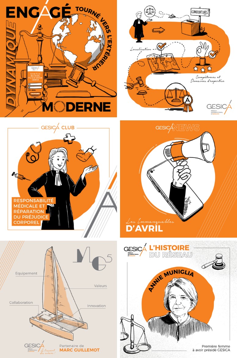 Supports réseaux sociaux du réseau Gesica – campagne de communication digitale