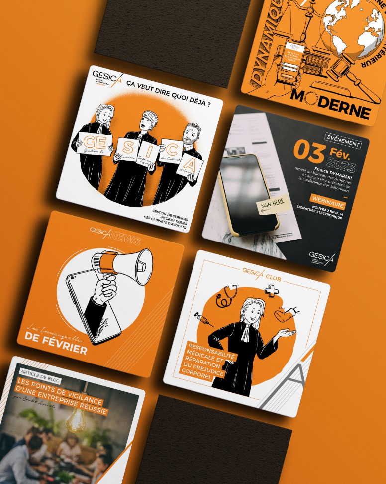 Supports réseaux sociaux du réseau Gesica – campagne de communication digitale