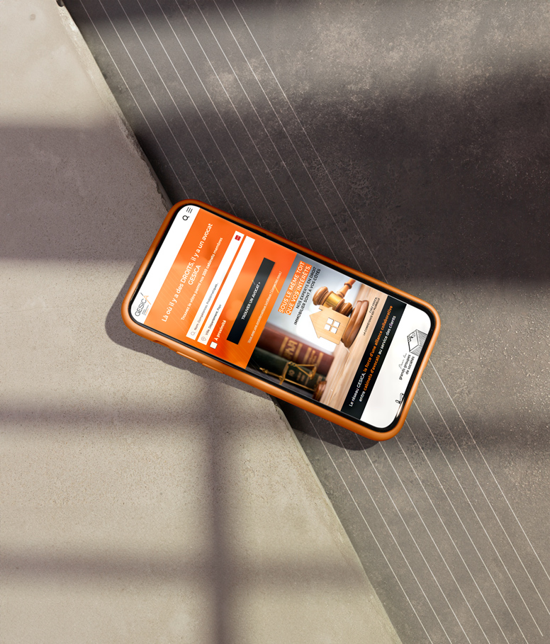 Identité visuelle mobile Gesica – stratégie de communication cohérente sur smartphone