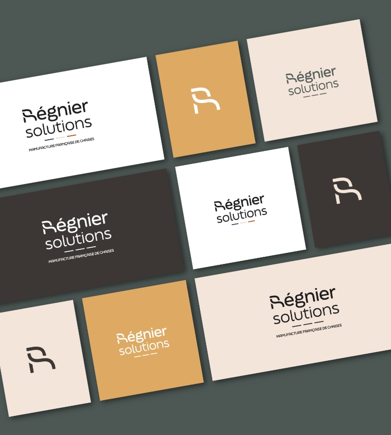 Charte graphique de la marque Régnier Solutions ancrée dans l’artisanat du mobilier sur mesure