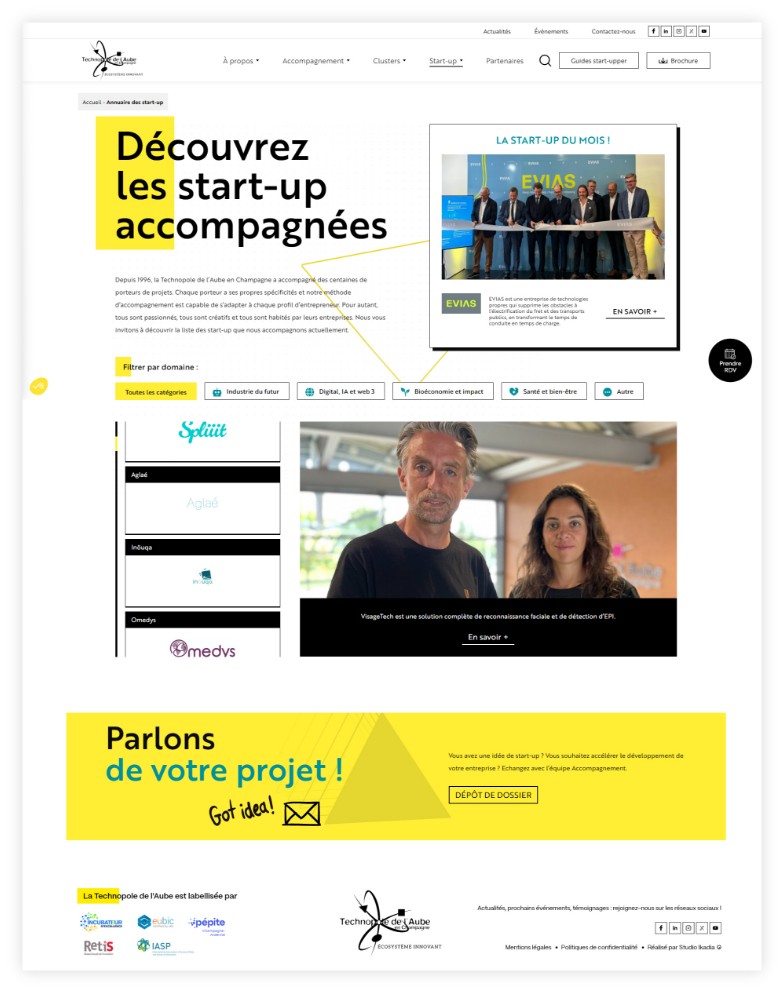 Technopole de l'Aube - Page startups