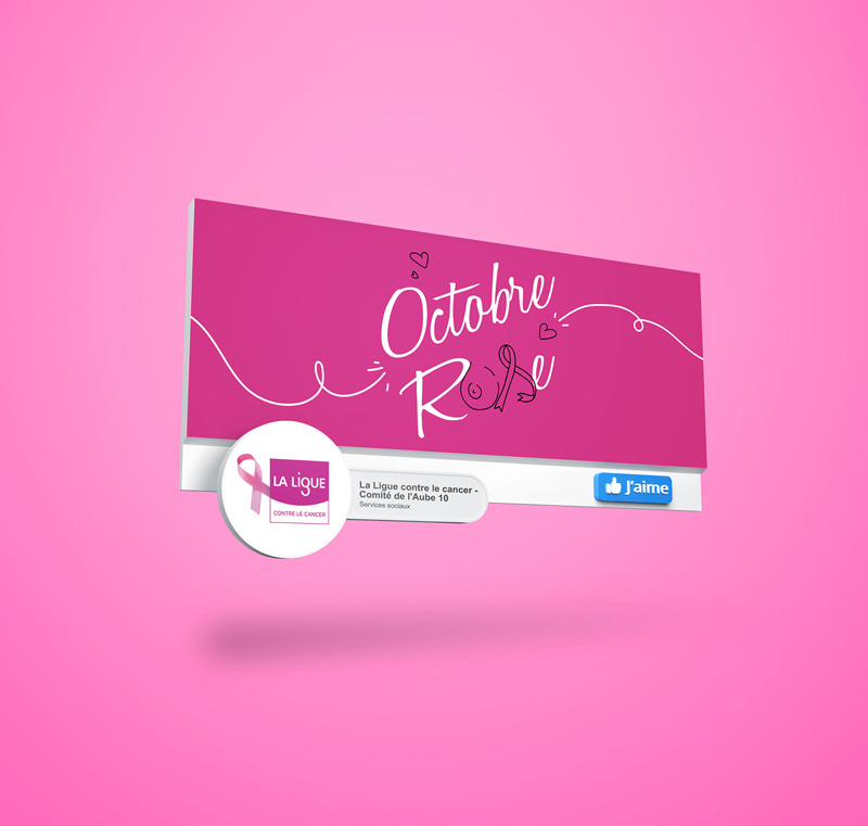 Mockup pour la campagne d'octobre rose de ligue contre le cancer
