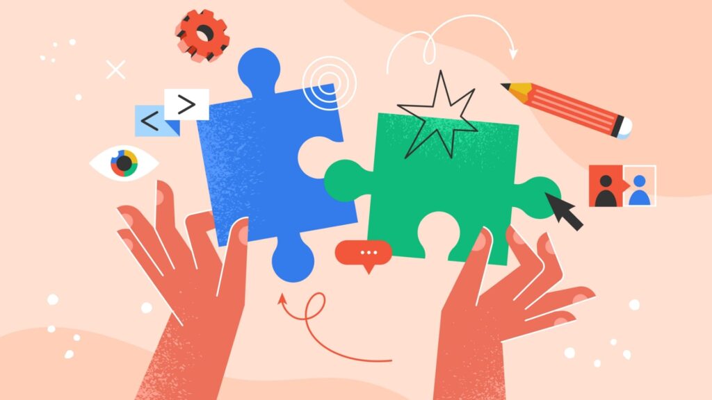 Illustration de la stratégie de marque : assembler les pièces du puzzle pour construire une identité cohérente